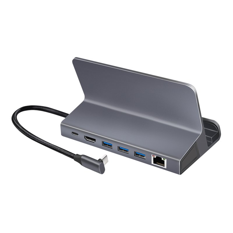 LogiLink Station d'accueil USB 3.2 Gen1 avec support, 6 ports, argent