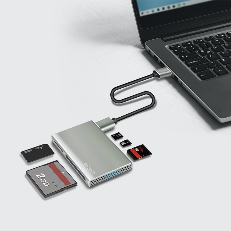 LogiLink Lecteur de cartes USB 3.2 5-en-1, boîtier aluminium, 5 Gbit/s
