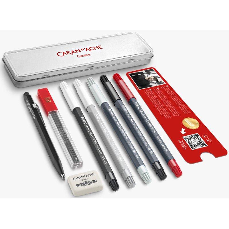 CARAN D'ACHE set créativité RYLSEE, 8 pièces, étui en métal