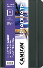 CANSON Graduate Mixed Media schetsboek, 140 × 216 mm, zwart, 36 vel