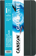 CANSON Graduate aquarel schetsboek, zwart, 140×216 mm, 28 vel