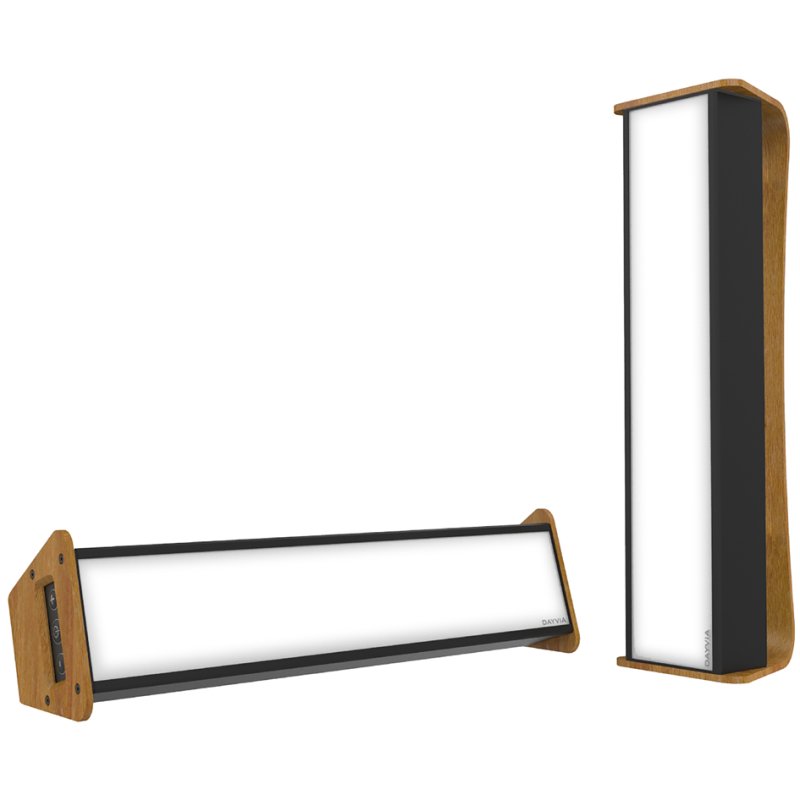 UNiLUX LED-daglichtlamp Dayvia MOBILLY, zwart/bamboe, 25 watt, 10.000 lux
