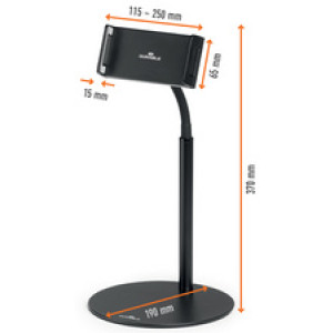 DURABLE tablet tafelhouder TWIST TABLE, zwart, 4,7-13 inch, flexibele arm