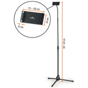 DURABLE tabletstandaard TWIST FLOOR, zwart, vloermodel, 4,7-13 inch