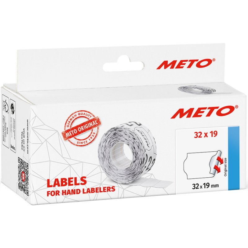 METO étiquettes pour pistolets à étiquettes, 32 × 19 mm, blanc, 5000 pièces