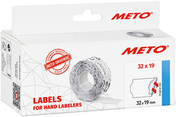 METO etiketten voor prijstang, 22 × 12 mm, wit, 6 rollen à 1000 stuks