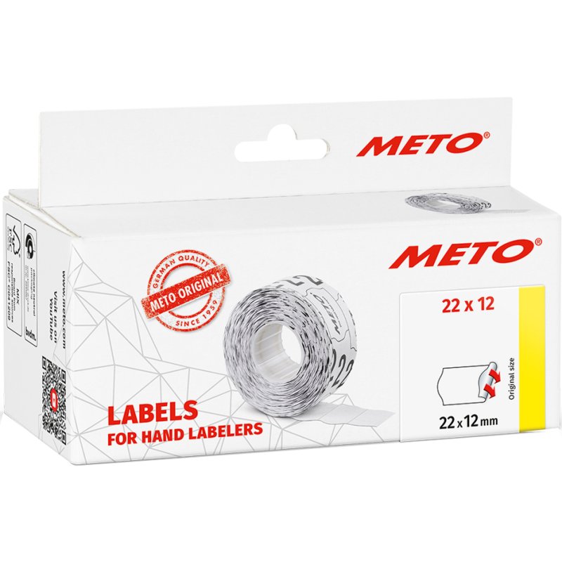METO étiquettes pour pistolets à étiquettes, 32 × 19 mm, blanc, 5000 pièces