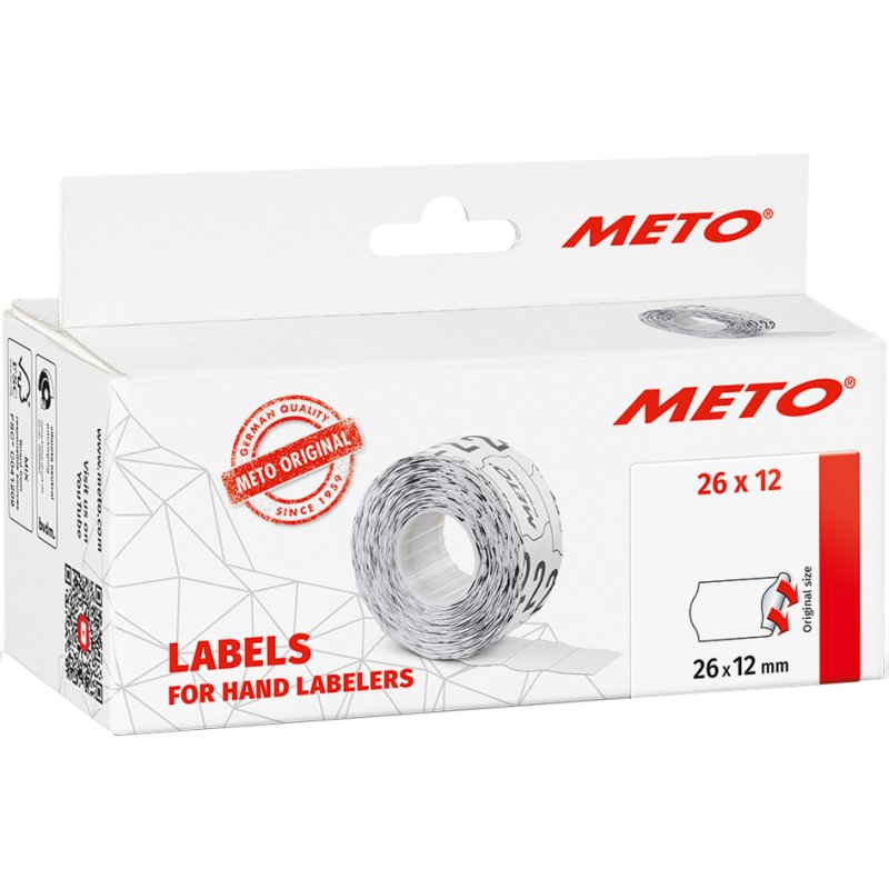 METO étiquettes pour pistolets à étiquettes, 32 × 19 mm, blanc, 5000 pièces