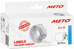 METO etiketten voor prijstangen, herplaatsbaar, 32×19 mm, wit