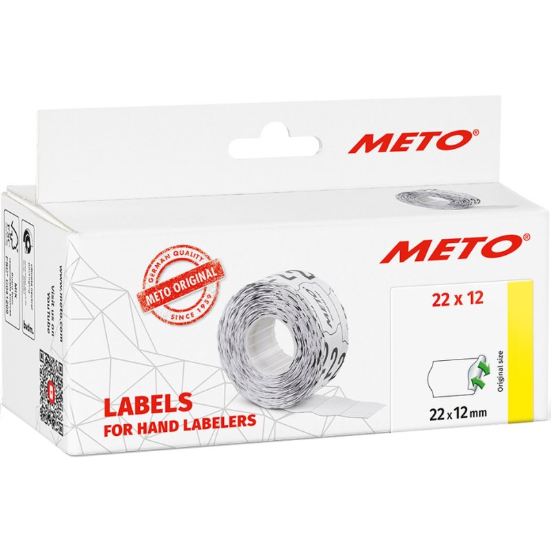 METO étiquettes de prix, repositionnables, 26 × 16 mm, blanc