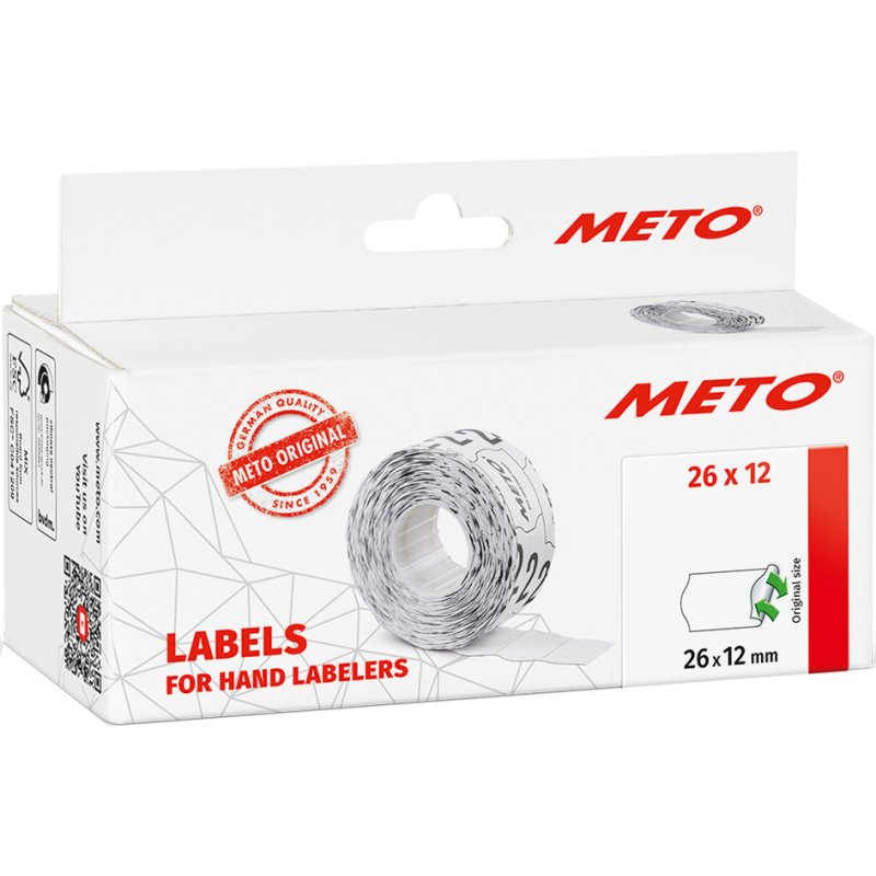 METO étiquettes de prix, repositionnables, 26 × 16 mm, blanc