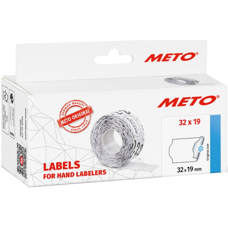 METO étiquettes de prix, 26×16 mm, blanc, 6 rouleaux de 1000 pièces