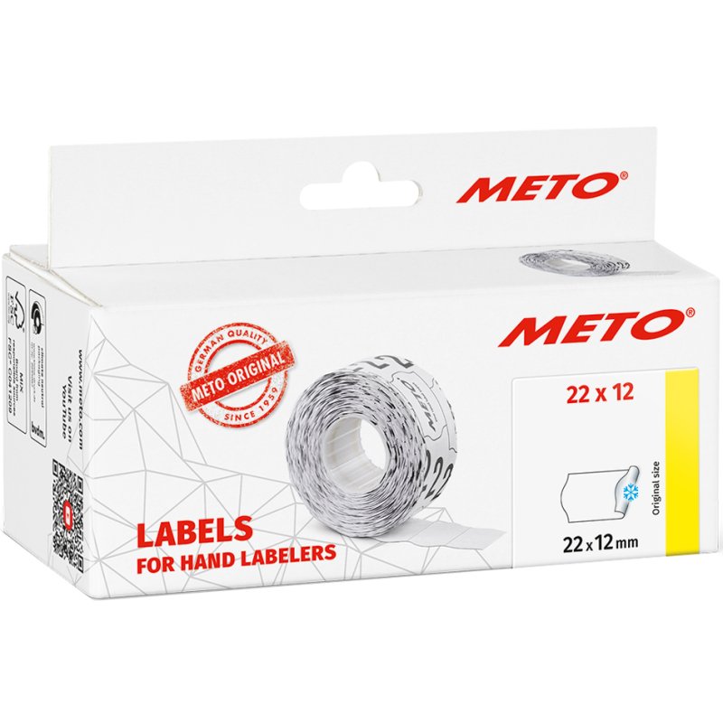 METO étiquettes de prix, 26×16 mm, blanc, 6 rouleaux de 1000 pièces