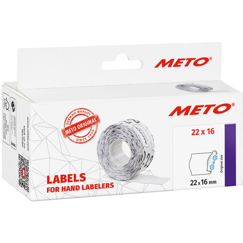 METO étiquettes de prix, 26×16 mm, blanc, 6 rouleaux de 1000 pièces