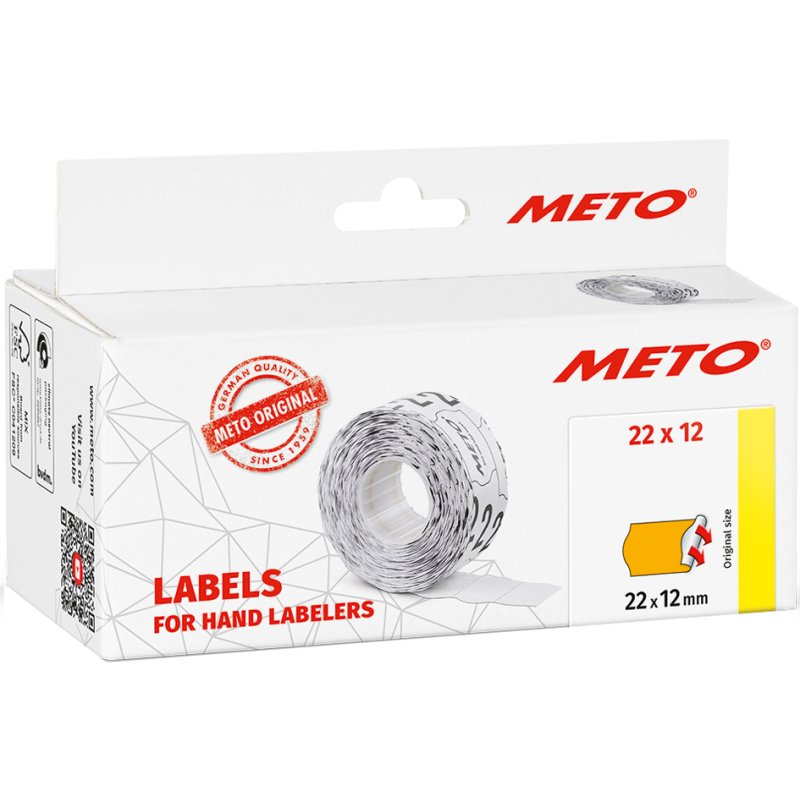METO étiquettes pour pistolet à étiqueter, 32×19 mm, vert, 5 rouleaux de 1000 pièces