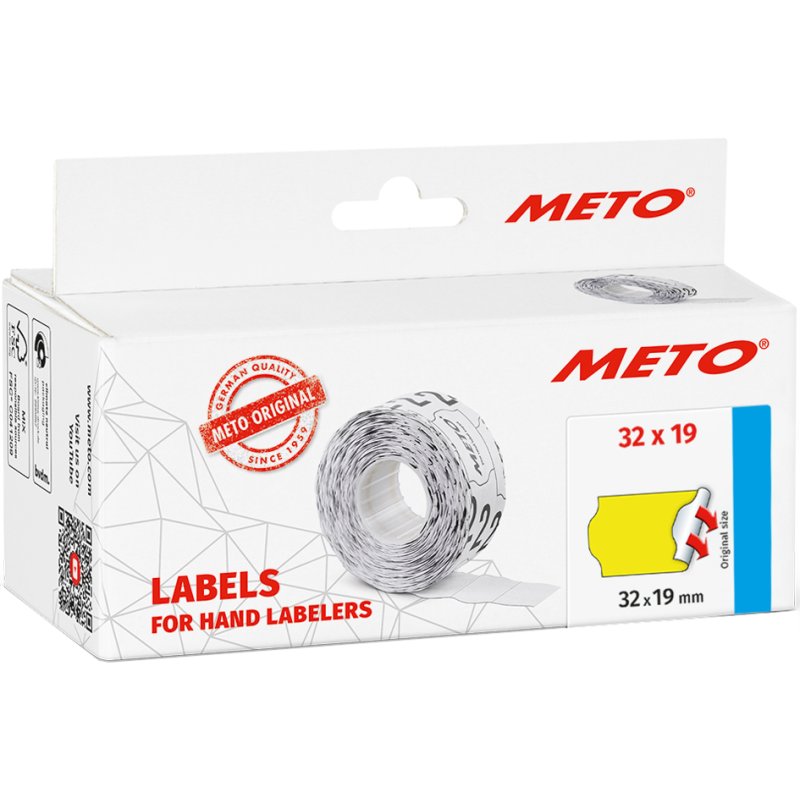 METO étiquettes pour pistolet à étiqueter, 32×19 mm, vert, 5 rouleaux de 1000 pièces