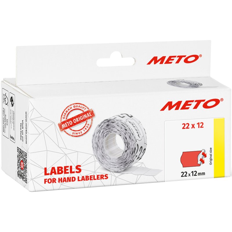 METO étiquettes pour pistolet à étiqueter, 32×19 mm, vert, 5 rouleaux de 1000 pièces