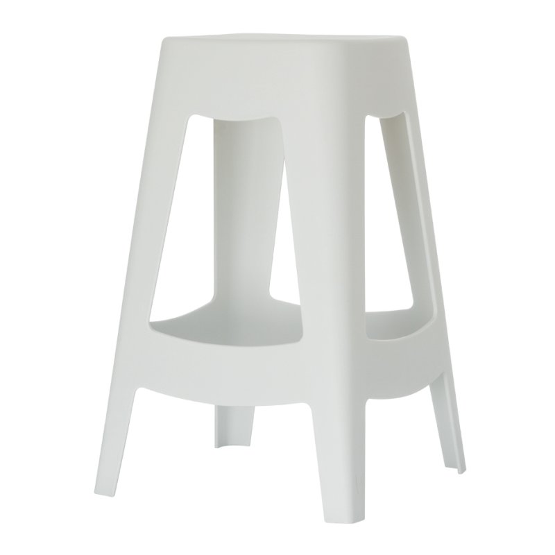 PAPERFLOW tabouret Bellini, blanc, hauteur d'assise 46 cm, lot de 2