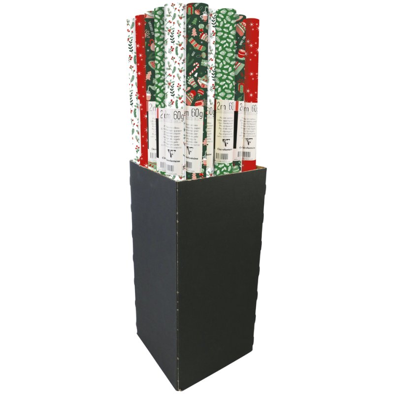 Clairefontaine papier cadeau Noël Confortable, papier kraft 60 g/m², 700 mm × 2 m, 30 rouleaux