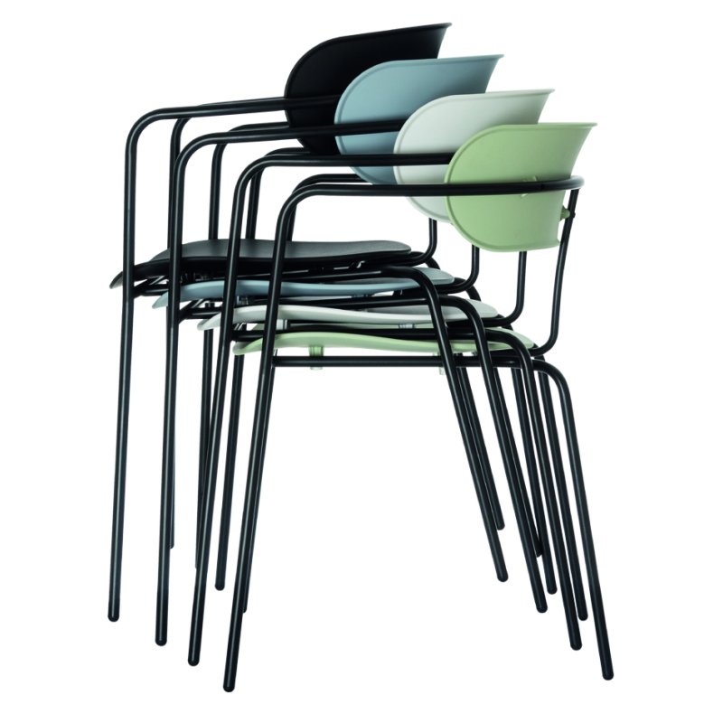 PAPERFLOW chaise visiteur BISTRO, bleu, 2 pièces