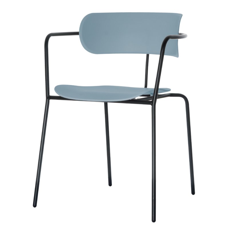 PAPERFLOW chaise visiteur BISTRO, bleu, 2 pièces