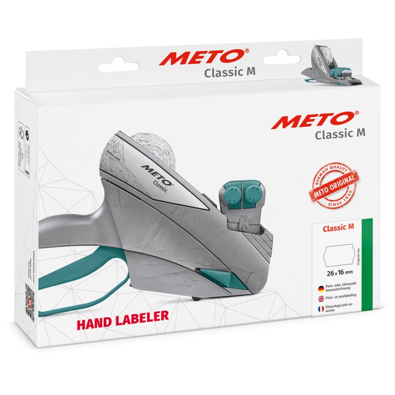 METO étiquette de prix Classic M 2026, 2 lignes, 20 positions