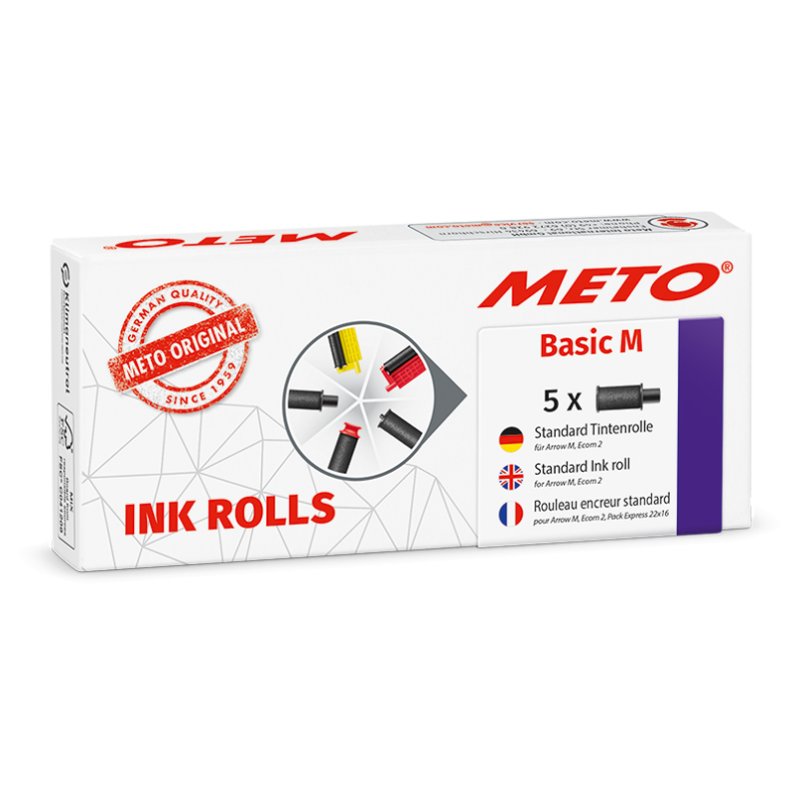METO rouleau encreur pour pistolet de prix Classic S, noir, 5 pièces