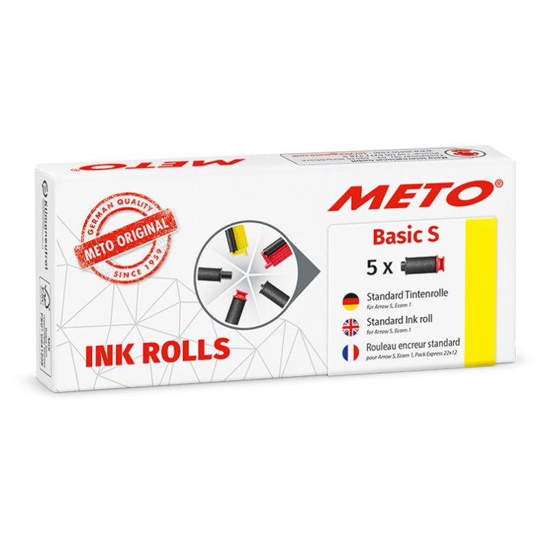 METO rouleau encreur pour pistolet de prix Classic S, noir, 5 pièces