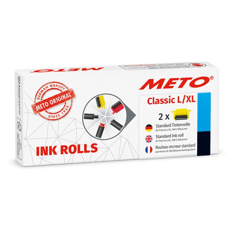 METO rouleau encreur pour pistolet de prix Classic S, noir, 5 pièces