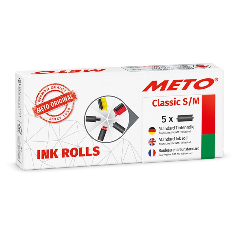 METO rouleau encreur pour pistolet de prix Classic S, noir, 5 pièces