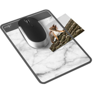 CEP muismat mineral, grijs/lichtgrijs marmer, 210×150 mm