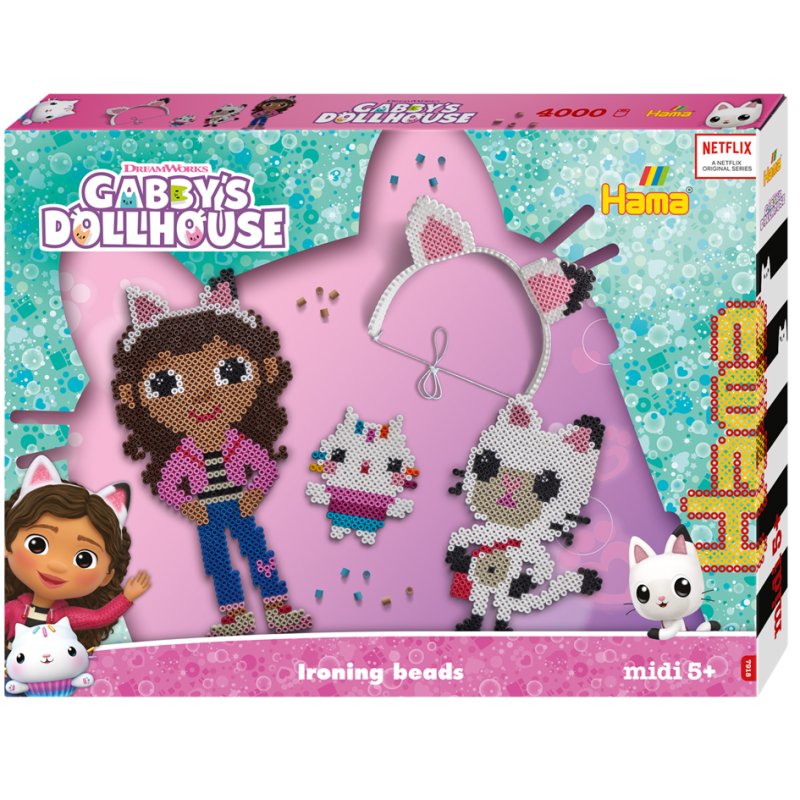 Hama ensemble de perles Gabbys Poppenhuis, 4000 perles, emballage cadeau