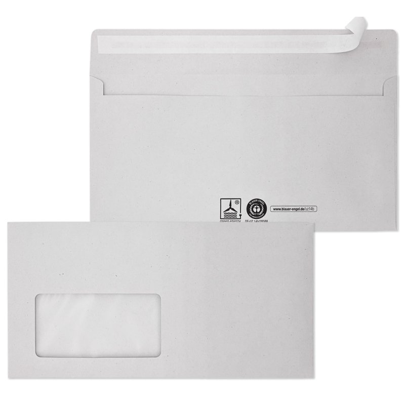 MAILmedia enveloppes recyclées, DIN long, bande adhésive, 1000 pièces