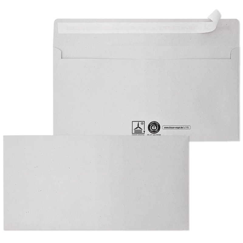 MAILmedia enveloppes recyclées, DIN long, bande adhésive, 1000 pièces