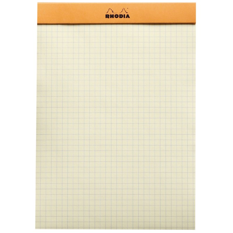 RHODIA notepad A5, yellow paper, orange cover