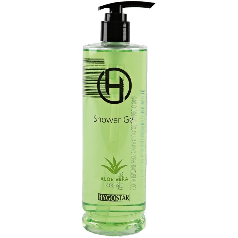 HYGOSTAR gel douche avec vaporisateur pompe, Aloe Vera, vert, 400 ml