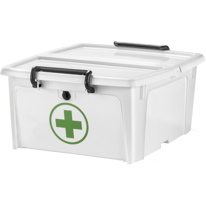CEP opbergbox eerste hulp, 20 liter, wit kunststof, stapelbaar