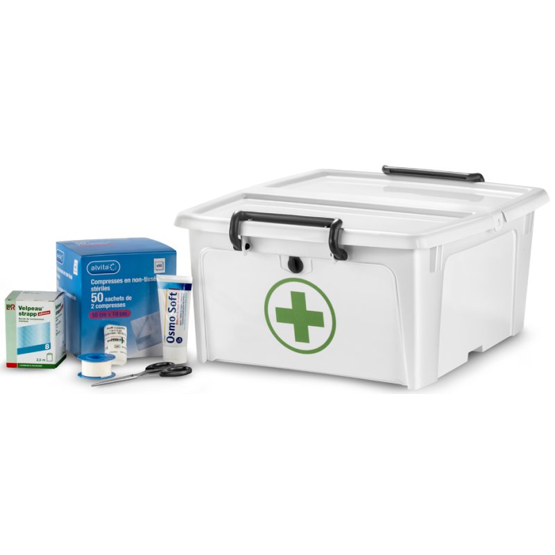 CEP opbergbox eerste hulp, 20 liter, wit kunststof, stapelbaar