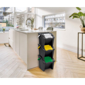 CEP afvalscheidingssysteem Tower, 30 liter, stapelbaar, 3-delige set