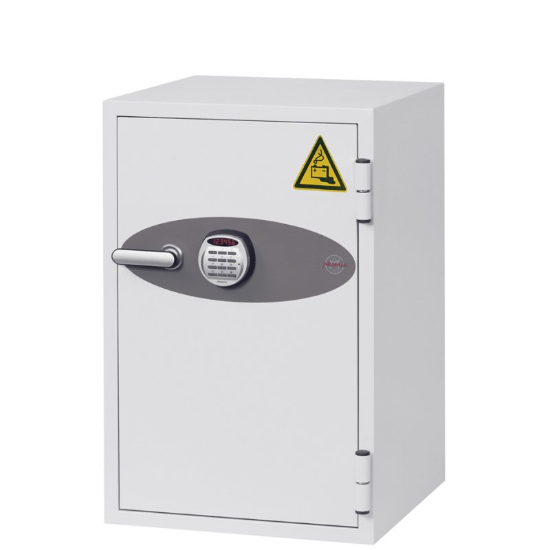Phoenix coffre-fort à batteries BATTERY FIGHTER BS0441E, serrure électronique, 63 litres, blanc