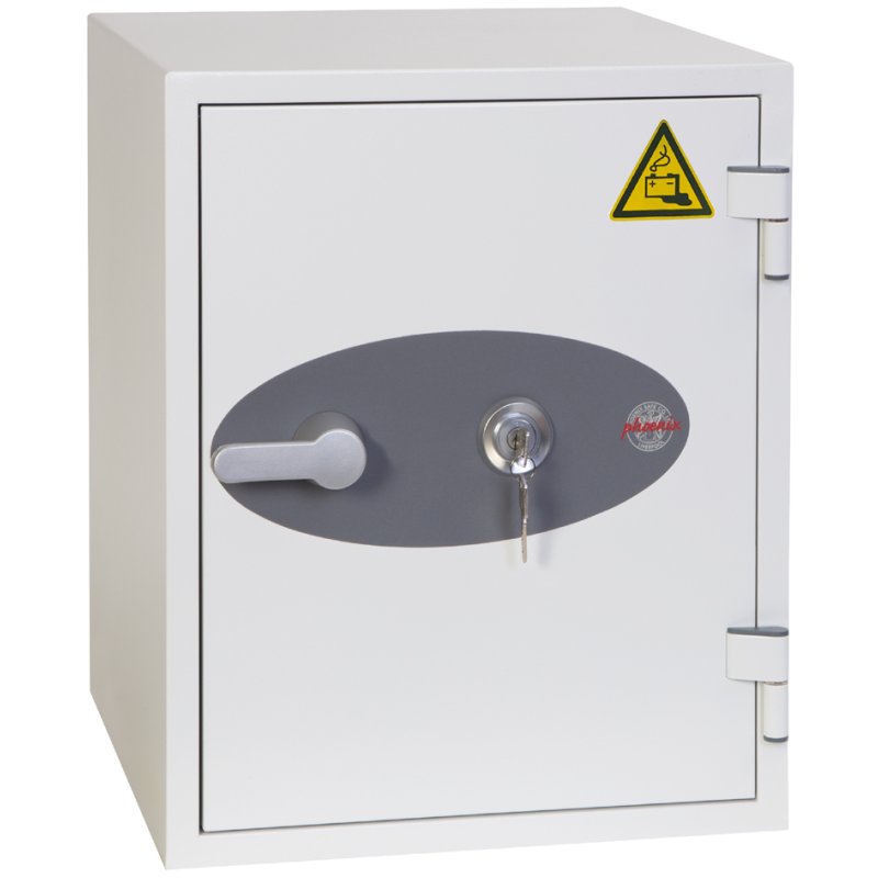 phoenix coffre-fort à batteries BATTERY TITAN BS1282K, blanc, 25 litres, serrure à clé