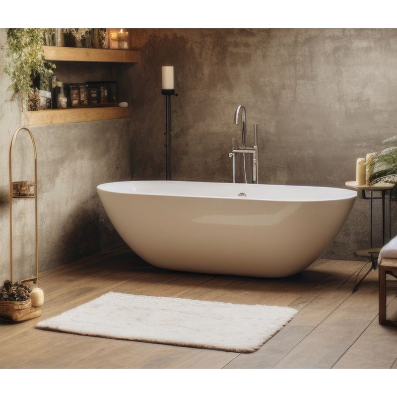 HYGOSTAR tapis de bain, 500 × 700 mm, coton, blanc