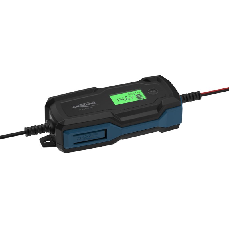 ANSMANN acculader auto 6-12V/4A, zwart/blauw, 8-stappen