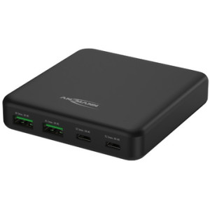 ANSMANN USB-lader Desktop Charger DC465PD, zwart, 65 Watt, 2x USB-A & 2x USB-C