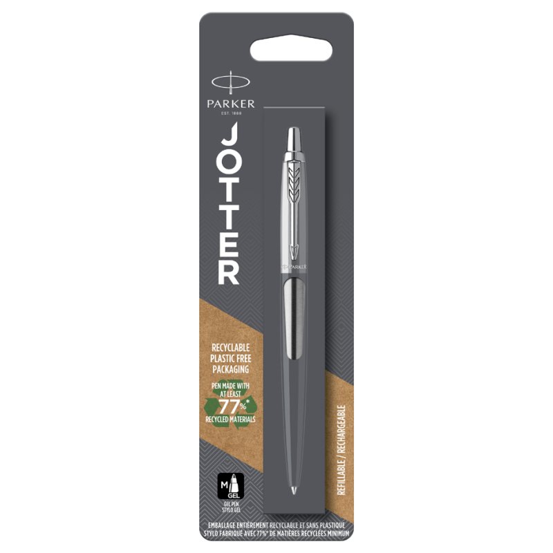 PARKER Jotter gel pen stainless steel, black, gold details