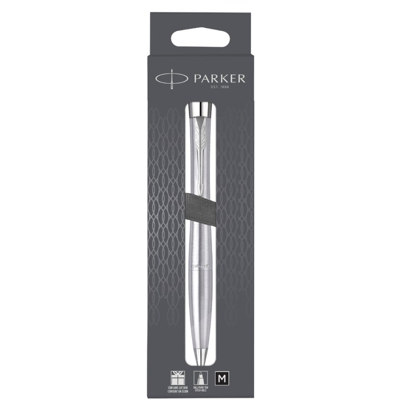 PARKER Urban stylo à bille système rotatif, noir mat avec chrome, encre bleue