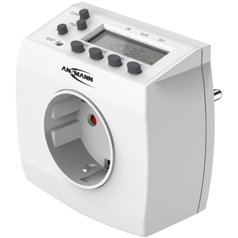 ANSMANN digital weekly timer switch AES5, white, 8 switching programmes