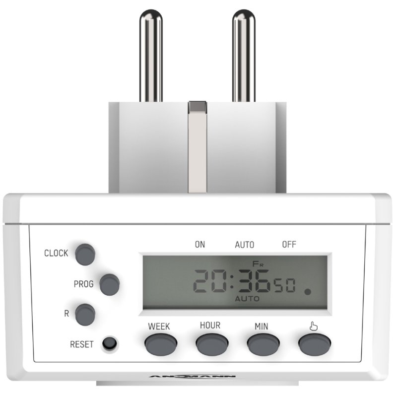 ANSMANN digital weekly timer switch AES5, white, 8 switching programmes