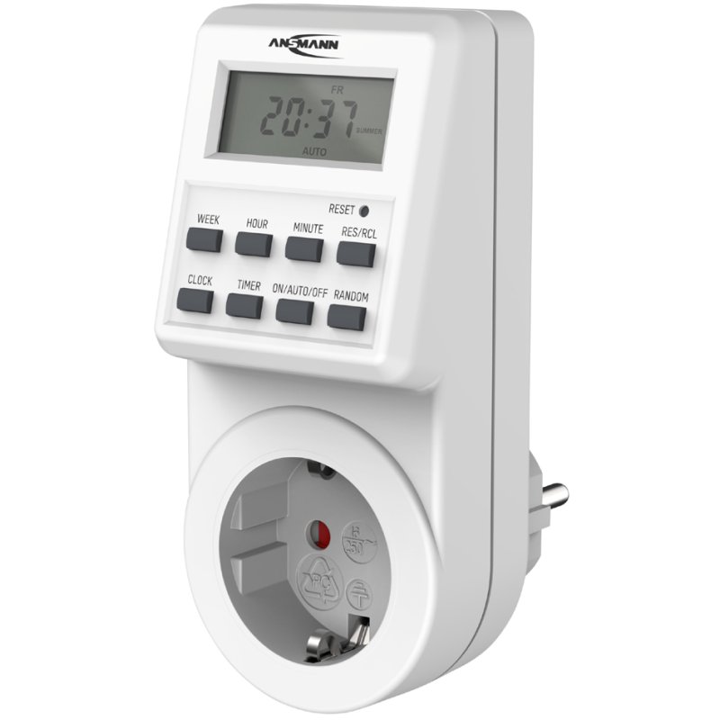 ANSMANN digital weekly timer switch AES6, white, 18 switching programmes