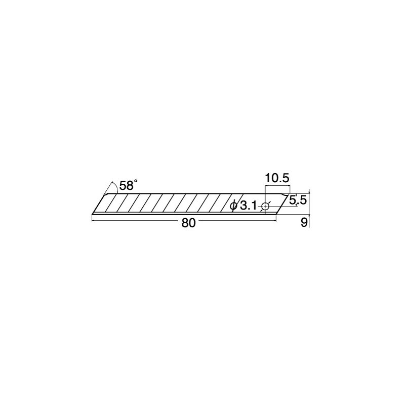 NT Cutter vervangmesjes BA-160, 9 mm, 10 stuks